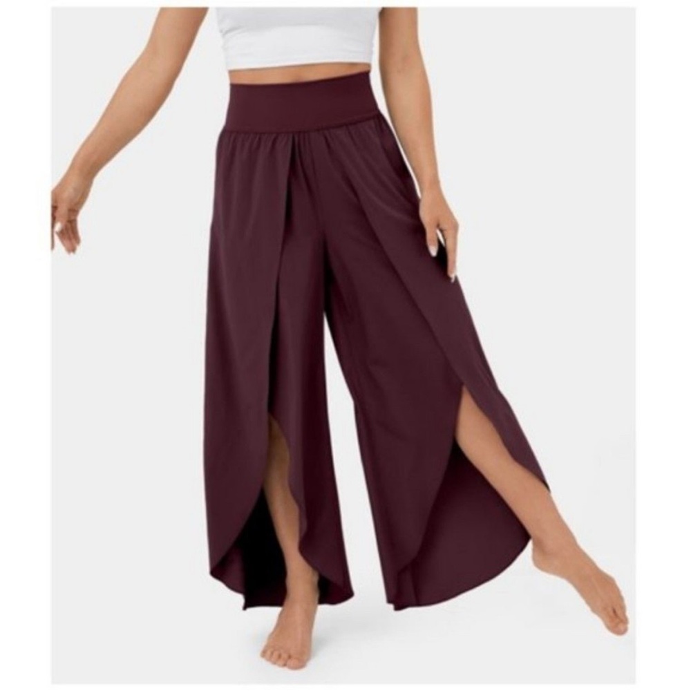 Halara Palazzo Flowy Split Wide Leg Pants
